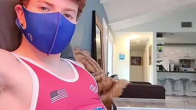 Hot Wrestler Boy Creams All Over His Singlet