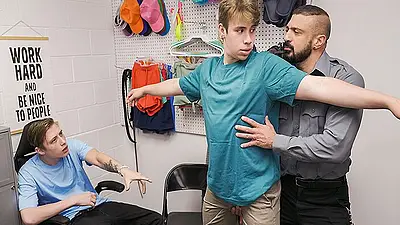 Young Perps - Cute Young Twinks Taken To The Backroom And Disciplined By The Hunk Officer