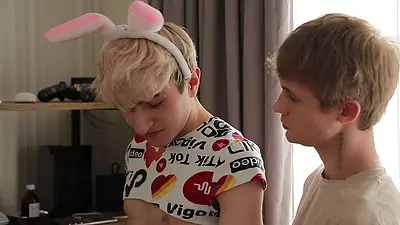 Two Guys with Big Cocks Fuck Cute Guy',s Tight Asshole