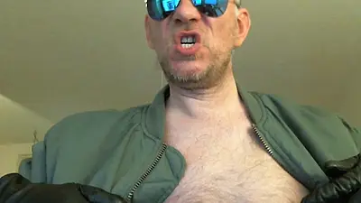 Leather Jock Bomber Cum 2