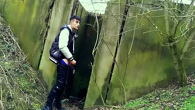 Autumn Jerk off Under the Bridge - From Soft Cock Till Cum