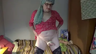 Obese, amateur crossdresser, mature