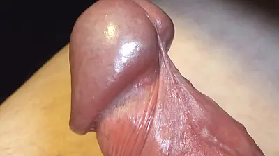 Cumshot after Big Uncut Head Foreskin &amp, Frenulum play w live audio 4K