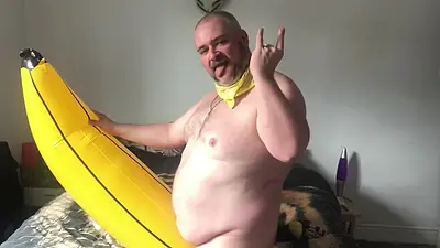 Fat Pig Inflatable Banana Wank &amp, Cum