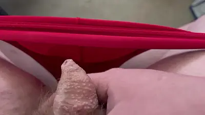 Me cumming into my red thong