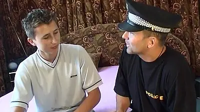 Police officer and euro twink slamming hard