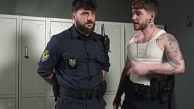 Police Captain Colt Welcomes Heath Halo with Billy Club and Hard Fuck